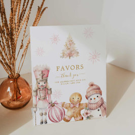 Favor de Chá de fraldas de Inverno Rosa