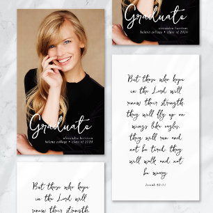 Favor de Graduação Inserir Cartão de Oração de Fot