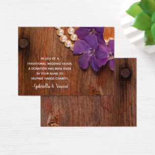 Favor de madeira da caridade do casamento do