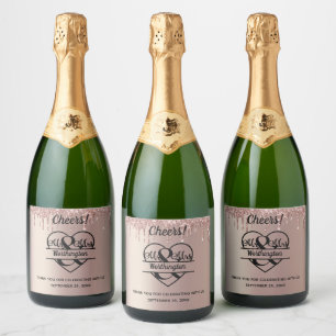 Favor de Noiva e Noivo Coração em Rosa Dourado