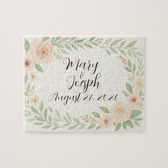 Favor de Quebra-cabeça de Casamento Personalizável (Horizontal)