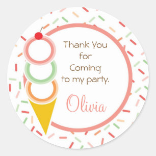 Favor do adesivo - Sorvete