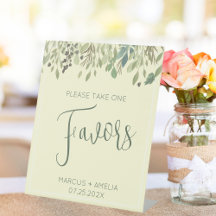 Favor do Casamento Moderno de Creme e Eucalyptus
