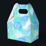 Favor do Partido Box-Seashells Caixa de Impressão<br><div class="desc">Caixa de favores de festas mostrada em uma adorável design de impressão. Personalize este item ou comprar como está. Imagem do stock freepik.com</div>