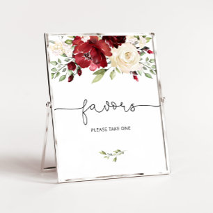 Favor floral burgundy por favor pegue um pôster