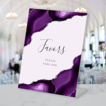 Favoritas de Casamento Roxo Ágata Lavanda Prata
