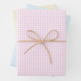 Faye e Lauren Pastel Gingham em 3 cores brilhantes
