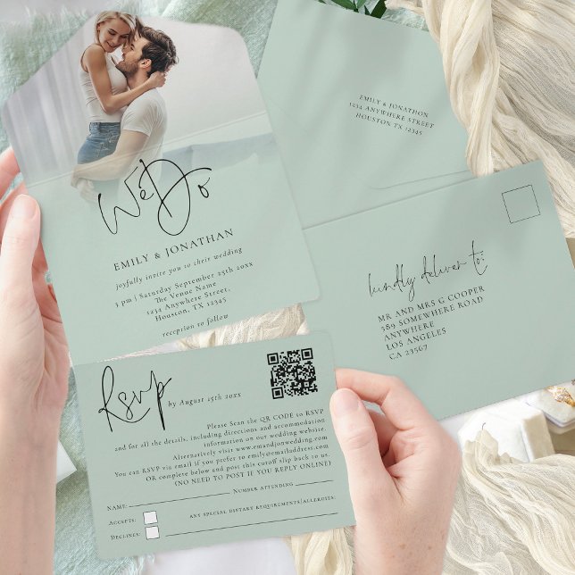 Fazemos Casamento de Script de Sage com Sobreposiç (All in One Invite with optional your recipients' name and address. No envelope required.)