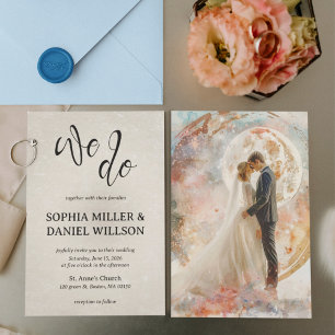 Fazemos convite para casamento de aquarela