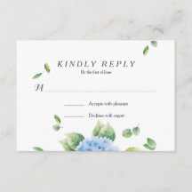 Fazemos o Eucalyptus Hydrangea Garden RSVP Card