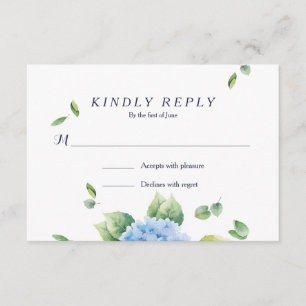 Fazemos o Eucalyptus Hydrangea Garden RSVP Card