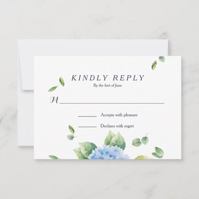 Fazemos o Eucalyptus Hydrangea Garden RSVP Card (Frente)