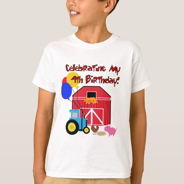 Fazenda 4º Camisetas e presentes de aniversário (Frente)
