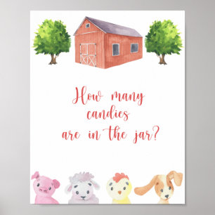 Fazenda - adivinhe quantos doces Poster