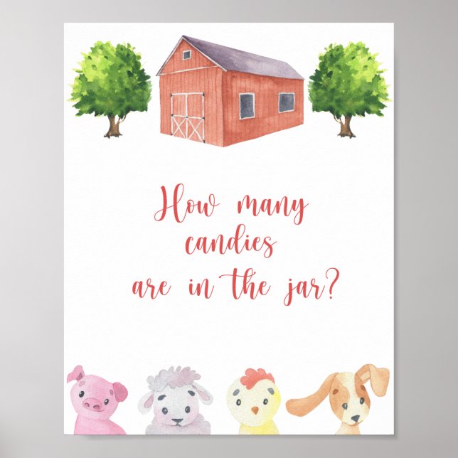 Fazenda - adivinhe quantos doces Poster (Frente)