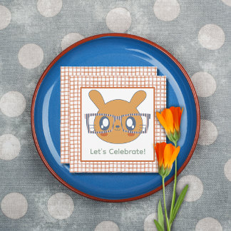 Fazenda Animal Birthday Bunny Orange Gingham