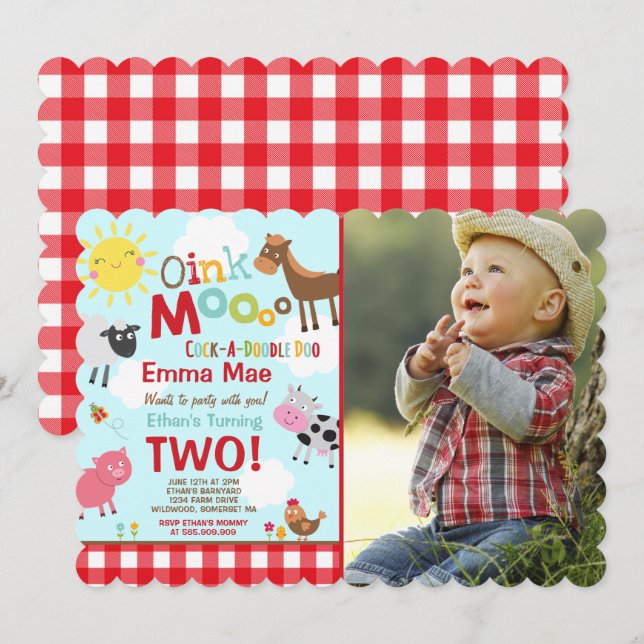 Fazenda Aniversário Convite à Antiga Festa de Faze (Frente/Verso)