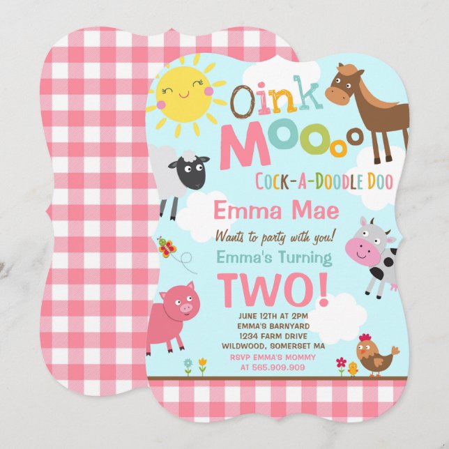 Fazenda Aniversário Convite à Antiga Festa de Faze (Frente/Verso)