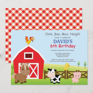 Fazenda Aniversário Convite País Festa de Barnya