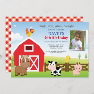 Fazenda Aniversário Convite País Festa de Barnyard