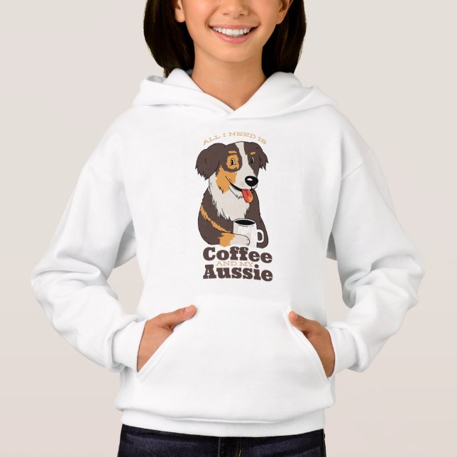 Fazenda Cão Aussie Shepherd Caffeine Lover Design (Frente)