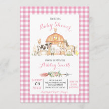 fazenda chá de fraldas convite garota rosa