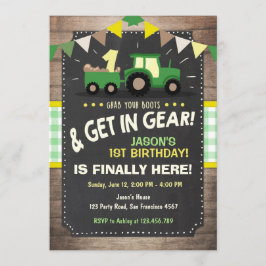 Fazenda de convite para o aniversário do trator Bo
