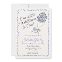 Fazenda de Mercado de Flor Azul FBirthday Convite