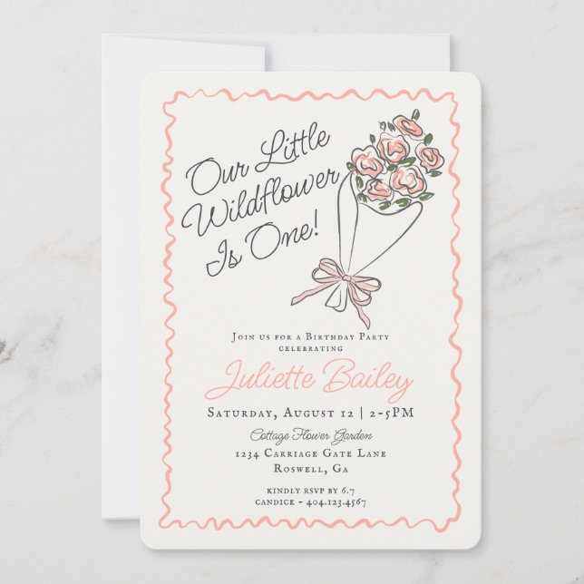 Fazenda de Mercado de Flor Rosa FBirthday Convite (Frente)