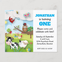 Fazenda de Orçamento Menino Primeiro Convite de An