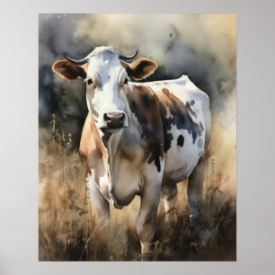 Fazenda de Vaca Impressão de Arte Animal