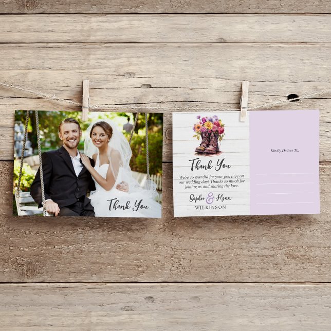 Fazenda Floral Boots Cartões de agradecimentos Rus (Criador carregado)