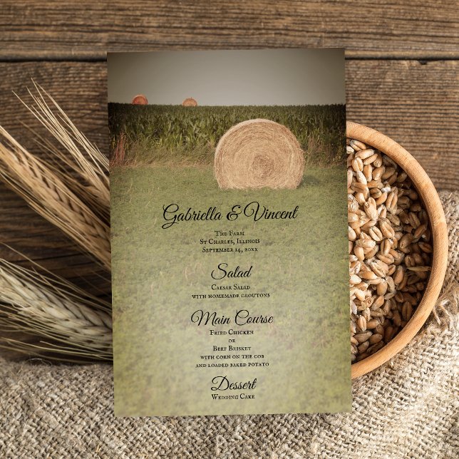 Fazenda Hay Bales País Menu Casamento (Criador carregado)