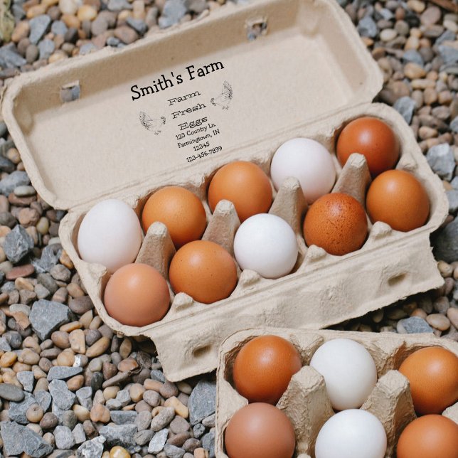 Fazenda Ovos Frescos Galinhas Carimbo de Borracha  (Criador carregado)