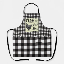 Fazenda Ovos Frescos Xadrez Apron