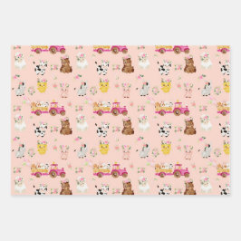 Fazenda Rosa Floral/Crianças de Barnyard Envolvem-