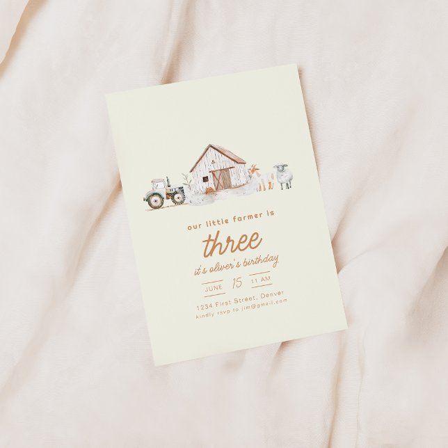 Fazenda Tema Festa de aniversário com Convite de A (Criador carregado)