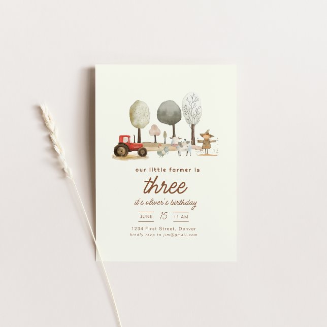 Fazenda Tema Festa de aniversário com Convite de A (Criador carregado)