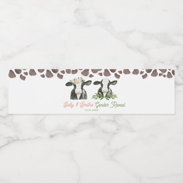 Fazenda Vaca Gênero Rótulo da Garrafa de Água (Rótulo Único)