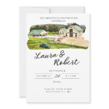 Fazenda Valley Hill Massachusetts Convite Aquarela