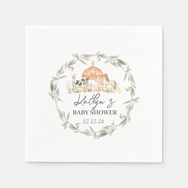 Fazendas de papel, guardanapos de animais de criaç (Frente)