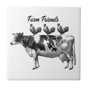 fazendas Vintage amigos galos azulejo