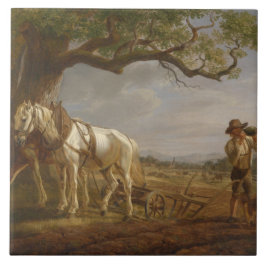 Fazendeiros Descansados em Campo com Cavalos e Flo