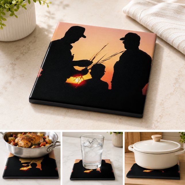 Fazendeiros e Pôr do Sol (Farmers and Sunset Tile)