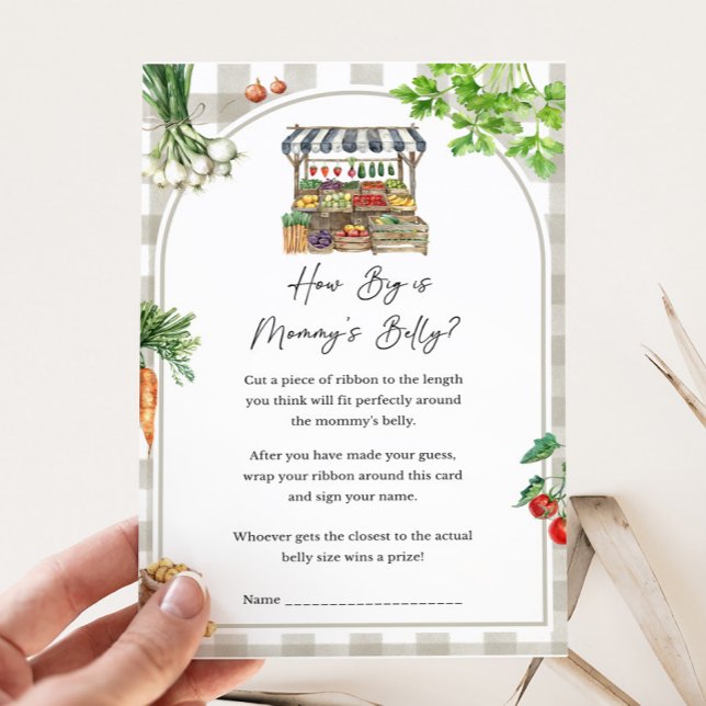 Fazendeiros Localmente Cultivados Quão Grande é a  (Farmers Market Baby Shower How Big is Mommy's Belly Game)