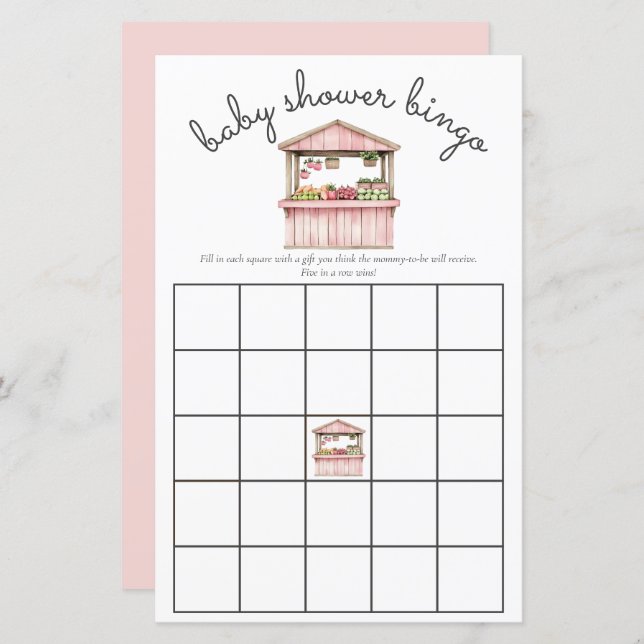 Fazendeiros Rosa Comercializam Bebê Chá Bingo (Frente/Verso)