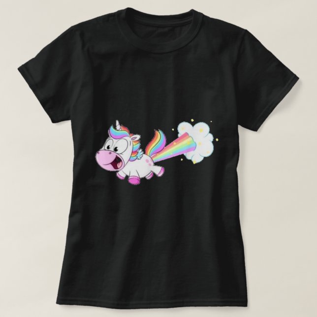 Fazendo Camisa Unicorn T Farinhas Arco-Íris Engraç (Frente do Design)