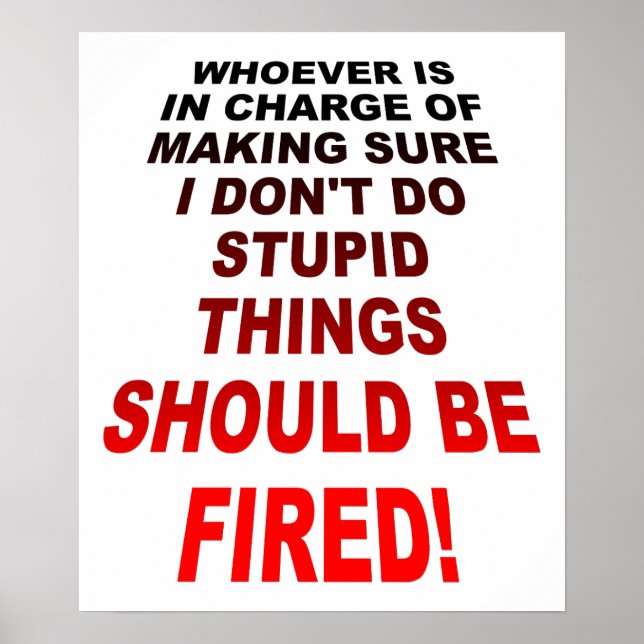 Fazendo coisas estúpidas, Poster engraçada (Frente)