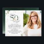 Fazer 50 - Convite Dourado para o Aniversário da F<br><div class="desc">Fazer cinquenta anos é uma conquista incrível e merece ser celebrada em estilo! O Convite de Aniversário à Foto Botânica Verde, Boa Vista 50, é a forma perfeita de o fazer. Este elegante e moderno convite apresenta um belo design botânico verde de aquarela com fendas de folha de ouro que...</div>