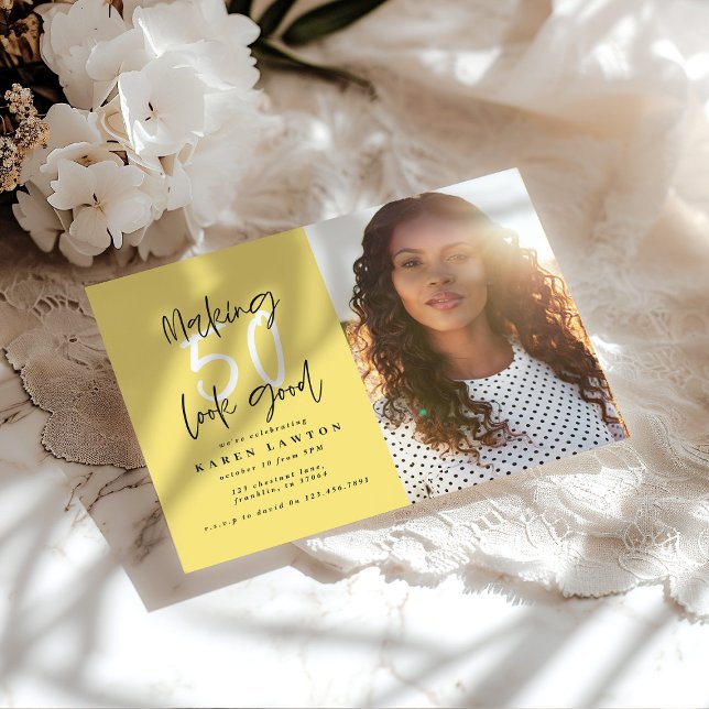 Fazer 50 - convite para o aniversário de fotos (Criador carregado)